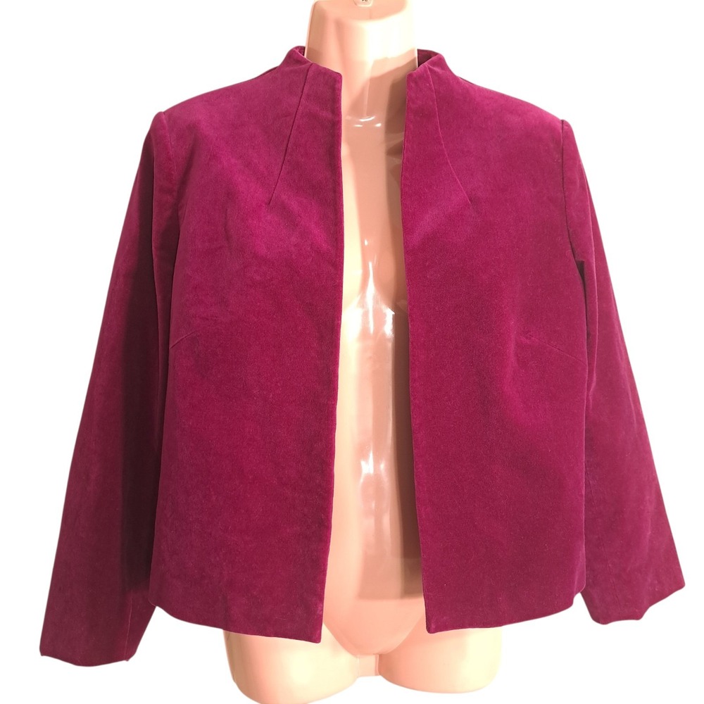Due Per Due Women's Open Blazer Long Sleeves Magenta Size 10P Casual
